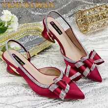 New Arrival Elegant African Party High-heeled Shoes Chain Decoration Trendy Women's Sandals Nigerian Women Wedding Pumps