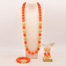 artifical coral beads nigerian jewelry sets for woman weddings