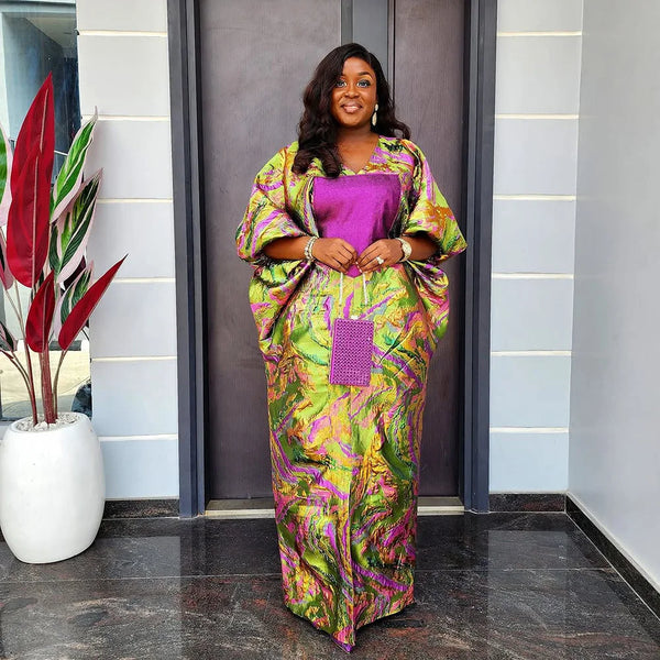 Luxurious african dresses for woman  jacquard fabric african dresses  church african dresses for woman party