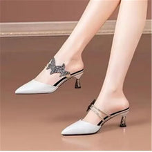 Pointed Designer Slides Fashion Rhinestones Non-Slip Women Slippers Elegant High Heel Outdoor Pearl Party Shoes