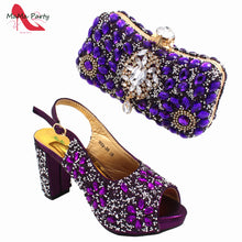 2024 Fashion New Arrivals INS Hot Sale Full Crystal Shinning Shoes and Bag Set for Dress in Red Color Sandals Christmas Party
