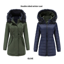Double Sided Women's winter Thick Detachable Zipper Parka Jacket