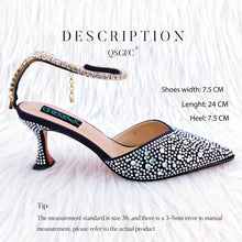 New Gold Glitter Fabric Pointed Toe High Heels With A Variety Of Shapes Of Rhinestones Fashion Party Ladies Shoes And Bag