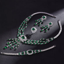 2024 Bridal Zirconia Full Jewelry Sets For Women Party 4pcs Luxury Dubai Nigeria CZ Crystal Wedding Necklace Sets