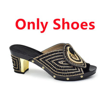 Italian Ladies Shoes and Bags To Match Set Decorated with Rhinestone Plus Size Shoes Women Heel Women Shoes and Bag Set In Italy