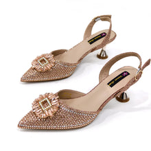 2025 Nigerian Women's Party Shoes and Bags Medium Heel Pointed Toe Elegant Party Footwear With Matching Color Handbag for Women