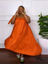 Wmstar Plus Size Dresses for Women New In Summer Clothes Slip Bow Big Hem Solid Elegant Maxi Dress Wholesale Dropshipping 2023