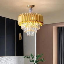 Creative Luxury Crystal Chandelier Rectangular Restaurant Pendant Lights Modern LED Living Room Lamp Lustre Home Elegant Fixture