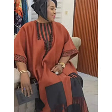 Plus Size African Dresses for Women Spring 2025 Fashion African Half Sleeve Polyester O-neck Long Dress Dashiki African Clothes