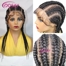Short Synthetic Braided Wigs Full Lace Wig For Black Women Box Braids Wig With Baby Hair Jumbo Knotless Braiding Hair Wig 20Inch