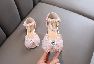 New Spring Kids Shoes Summer Children's Bow Rhinestone Girl Princess Sandals Fashion Baby Non-slip Sandals H795