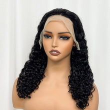 Double Drawn 250% Density Ombre 18 Inches Water Wave Curly Human Hair Wigs 13x4 Transparent Lace Frontal Hair Wig for Women