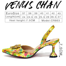2025 New Yellow Color Thin Heels Pointed Toe Crystal Design Ladies Shoes Matching Bag Set For Women Weeding Party Pump
