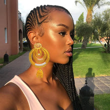 Bohemia Long Tassels Earrings African Dubai Gold Color Drop Earrings For Women Pendant Stud Earrings Wedding Jewellery Gifts
