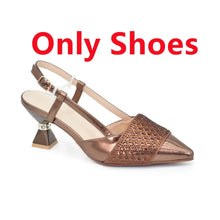 New Design Nigerian Wedding Matching Shoe and Bag Decorated with Rhinestone Wedding Shoes and Bags Set for Women Italian 2025