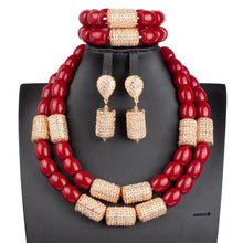 32 inches Long Orange Beads African Jewelry Set Women Bridal Party Costume Necklace Jewelry Set