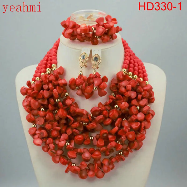 African Wedding Coral Beads Jewelry Set African Beads Jewelry Sets Nigerian Wedding Jewelry