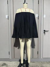 Women's Sexy One Shoulder Pleated Chiffon Long Sleeve Shorts 2 Piece Fashion Loose Shawl Sleeves Elegant Female Beach Shorts Set
