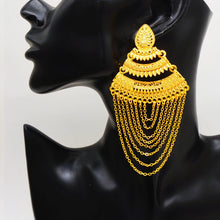 Luxury African Gold Color Tassel Drop Dangle Earring For Wedding Party Jewelry Dubai Arabic Indian Copper Long Hanging Earrings