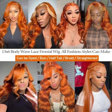 Ginger Hd Lace Wig 13X6 Human Hair Body Wave Human Hair Wigs 13X4 Hd Lace Frontal Wig 250 Density Coloured Lace Front Wig 30 Inch
