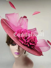 Big Flower Fascinators Hat Headpiece Women Kentucky Church Millinery Cap Ladies Derby Feather Pillbox Fascinator Hats