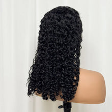 Double Drawn 250% Density Ombre 18 Inches Water Wave Curly Human Hair Wigs 13x4 Transparent Lace Frontal Hair Wig for Women