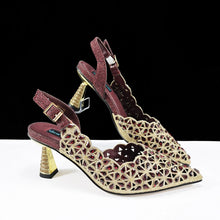 QSGFC New Shoes and Bags Matching Set 2024 Nigerian Women Heel Party for Women Fuchsia Colour Italian Design Wedding INS Design