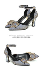 Shoes for Women 2024 Fashion Buckle Strap Women's High Heels Sexy Elegant Pointed Toe Thin Heels Diamond Hot Sale Ladies Shoes