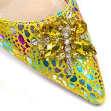 2024 Champagne Color Thin Heels Pointed Toe Crystal Design Ladies Shoes Matching Bag Set For Women Weeding Party Pump