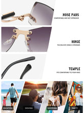 New Fashionable Frameless Sunglasses for Women's Personality Trend Hollow out Mirror Legs Irregular Ocean Lens Glasses UV400