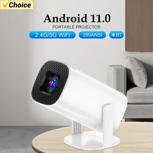 New 2024 4K Android 11 Dual Wifi6 200 ANSI Allwinner H713 BT5.0 1080P 1280*720P Home Cinema Outdoor portable Projetor
