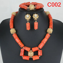 Latest Coral Jewelry Sets Nigerian Dubai Orange Necklace Sets of Beads African Bridal Jewelry Sets