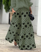 New Casual Set Fashion High Street Outfits Casual Diagonal Neck Hollow Nine-quarter Top Loose Polka Dot Printed Leg Pants Suit