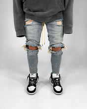 New 2025 Ripped Hole Jeans for Men Hip Hop Cargo Pant Distressed Denim Jeans Skinny Men Clothing Full Length Slim Trousers Male