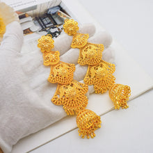 African women's long gold-plated earrings with Middle Eastern earrings