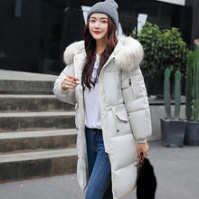 Women's Winter Down Faux Fur Thick Hooded Jacket