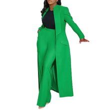 Women's Set Full Sleeve X-Long Blazer Coat+ Long Pant Suit 2025 Spring Streetwear Two 2 Piece Set Africa OL Work Outfits