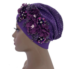 Elegant African Turban Cap with Shiny Rhinestone Ready to Wear Nigeria Auto Gele Headtie Party Women's Head Wrap Bonnet Turbante