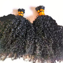 Women's Burmese Afro Kinky Curly I Tip Micro-links Human Hair Extensions