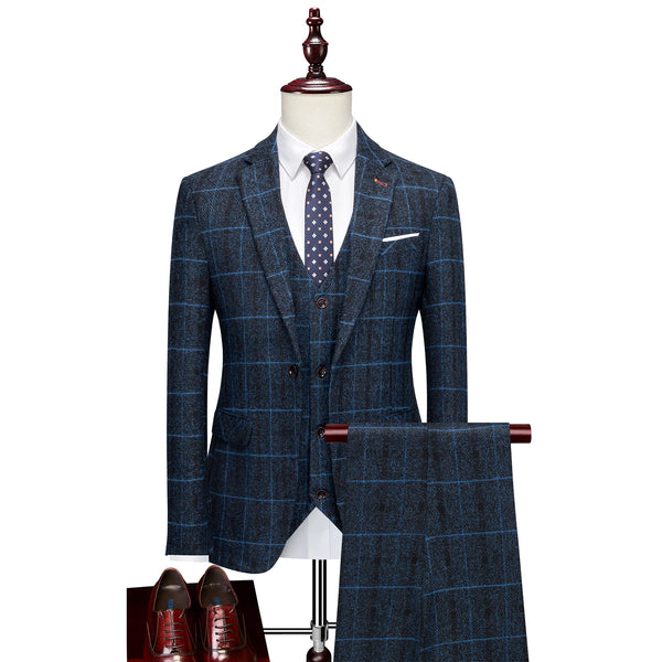 2024 Men's Suit One Button (suit + Vest + Trousers) Fashion Wedding Business Leisure Career Work Formal Three-piece Set M-5XL