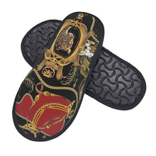 Custom Queen Of Absolutely Everything Gold Baroque Soft Memory Foam House Slippers Women Comfy Warm Anti-skid Sole Slipper