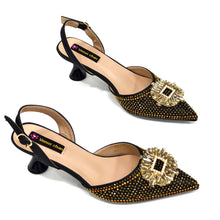 2025 Nigerian Women's Party Shoes and Bags Medium Heel Pointed Toe Elegant Party Footwear With Matching Color Handbag for Women