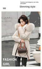 Women's Long Fashionable Hooded Winter Fur Collar Jacket
