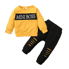 2PCS Newborn Boy Clothes Set Letter Print Long Sleeve Top+Pants Fashion Spring and Autumn Clothes Suits For Infant 0-18 Months