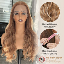 13x6 Body Wave Highlight Lace Front Synthetic Ombre 13x4 Lace Frontal Wigs Honey Blonde Colored Wigs For Women