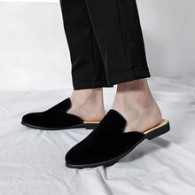 Men Half Breathable Leather Mules