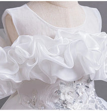New Elegant Girl Party Dress Long Wedding Bridesmaid Dress 4-13 Year Old Mesh Embroidered Graduation Ball Evening Dress