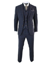 Men's Suit Plaid Two Button Jacket Vest&Pants