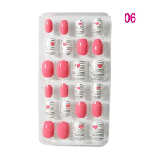 24Pcs/Set Kids Candy Flower Cute Fake Nails Detachable Full Cover False Nails Press On Nails Children Girls Nail Decoration Gift
