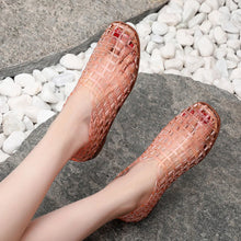 Summer Mesh Hole Flat Sandals For Women Jelly Shoes Elegant Fisherman Loafers Walking Comfy